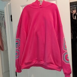 SHEIN Pink Hoodie with Graphic Sleeves
